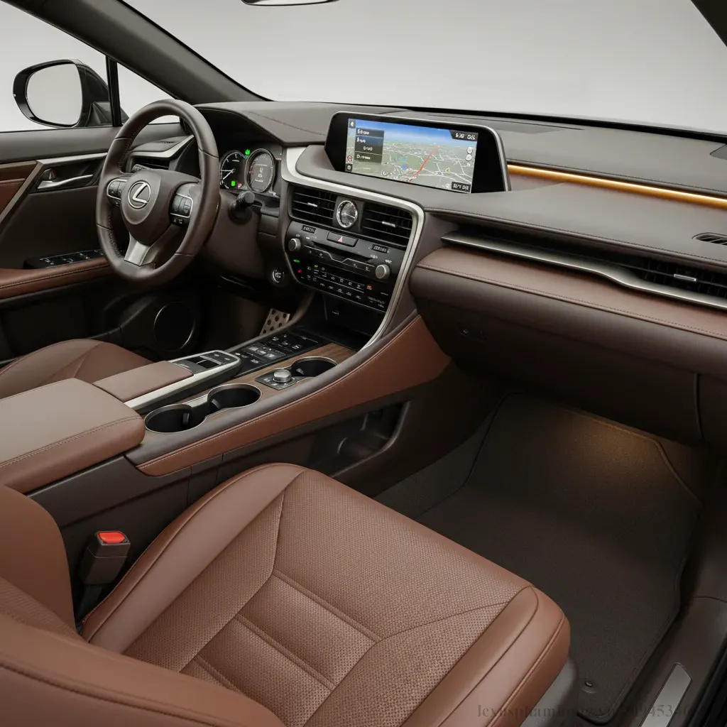 Khoang lái tiện nghi và hiện đại của Lexus RX350 với vật liệu cao cấp