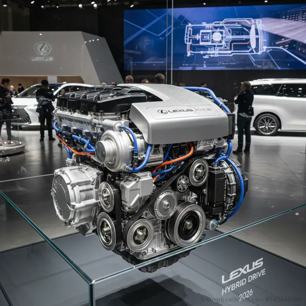 Hệ truyền động Hybrid mạnh mẽ của Lexus LM 500h 2026