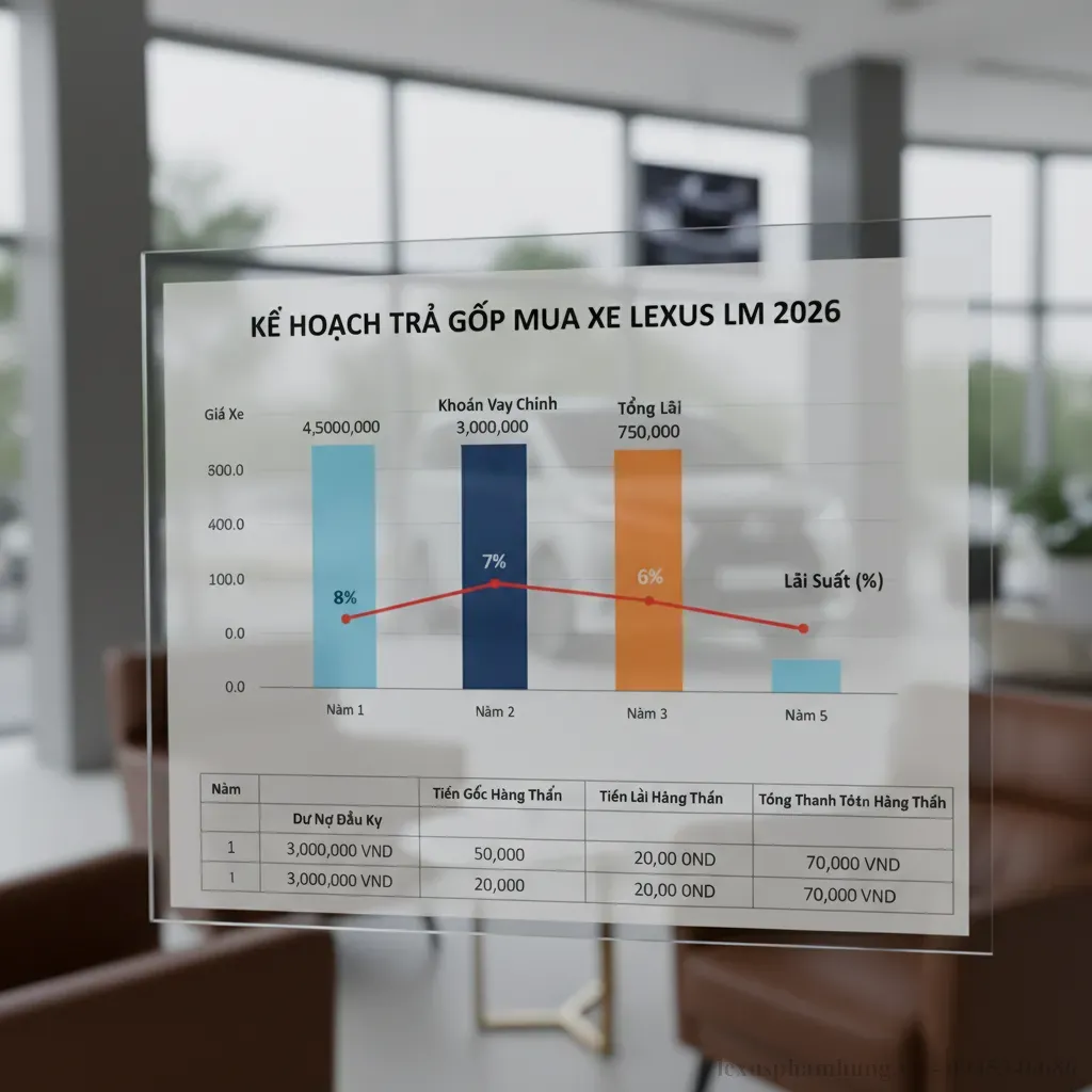 Lập kế hoạch tài chính chi tiết để mua Lexus LM 2026 trả góp hiệu quả