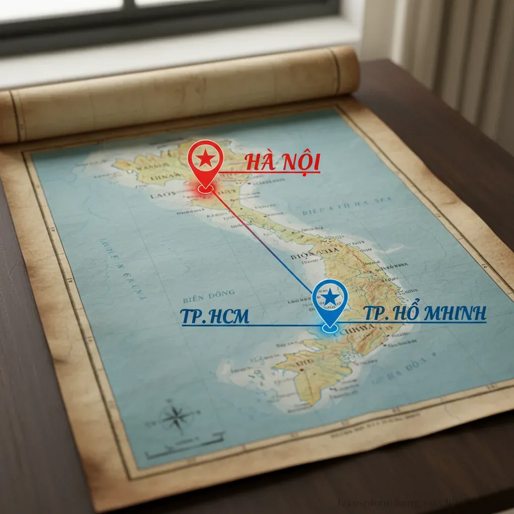 Bản đồ Việt Nam cho thấy vị tr&iacute; địa l&yacute; của H&agrave; Nội v&agrave; TPHCM hai th&agrave;nh phố c&oacute; chi ph&iacute; lăn b&aacute;nh &ocirc; t&ocirc; cao nhất